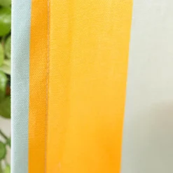Vorhang mit Smok-Schlaufenband Streifen hellblau gelb in 245cm oder Wunschlänge von SCHÖNER LEBEN.