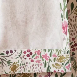 Vorhang mit Smok-Schlaufenband Aquarell Blumen weiß rosa grün in 245cm oder Wunschlänge von SCHÖNER LEBEN.