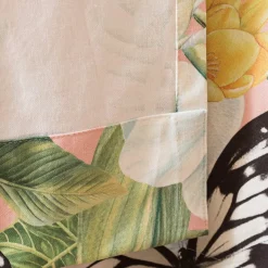 Vorhang mit Smok-Schlaufenband Exotik Blüten Schmetterling in 245cm oder Wunschlänge von SCHÖNER LEBEN.