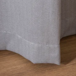 Vorhang mit Smok-Schlaufenband Fischgrät hellgrau in 245cm oder Wunschlänge von SCHÖNER LEBEN.