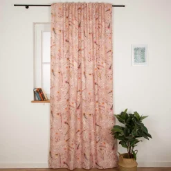 Vorhang mit Smok-Schlaufenband Dried Flower Romance rosa in 245cm oder Wunschlänge von SCHÖNER LEBEN.