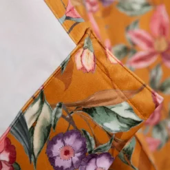 Vorhang Samtvorhang Lilium Blumen mit Smok-Schlaufenband 245x130cm (HxB) oder Wunschmaß von SCHÖNER LEBEN.