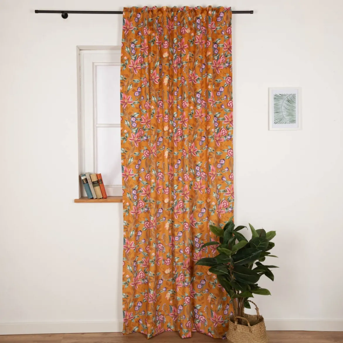 Vorhang Samtvorhang Lilium Blumen mit Smok-Schlaufenband 245x130cm (HxB) oder Wunschmaß von SCHÖNER LEBEN.