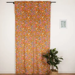 Vorhang Samtvorhang Lilium Blumen mit Smok-Schlaufenband 245x130cm (HxB) oder Wunschmaß von SCHÖNER LEBEN.