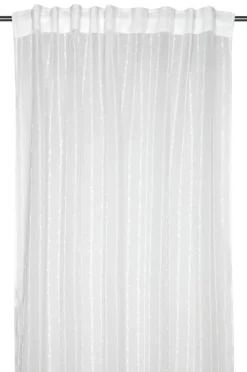 Vorhang Schal mit Kräuselband transparent Punktstickerei weiß 140x260cm