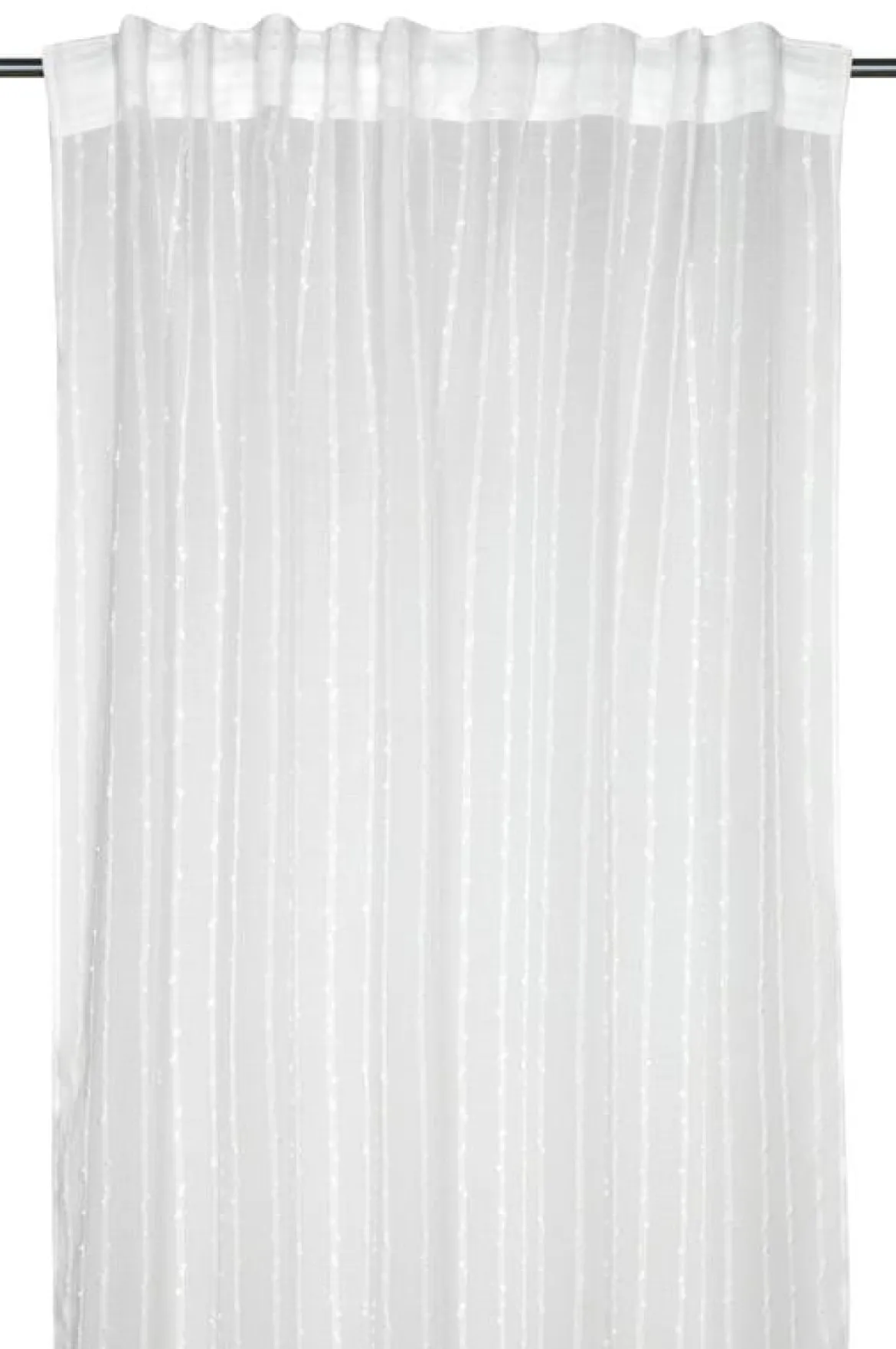 Vorhang Schal mit Kräuselband transparent Punktstickerei weiß 140x260cm