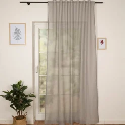 Vorhang Schlaufenbandschal Netzstruktur halbtransparent grau140x245cm (BxH)