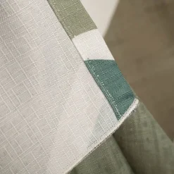 Vorhang Schlaufenbandschal Abstrakte Formen grün weiß weiß blickdicht 140x245cm (BxH)