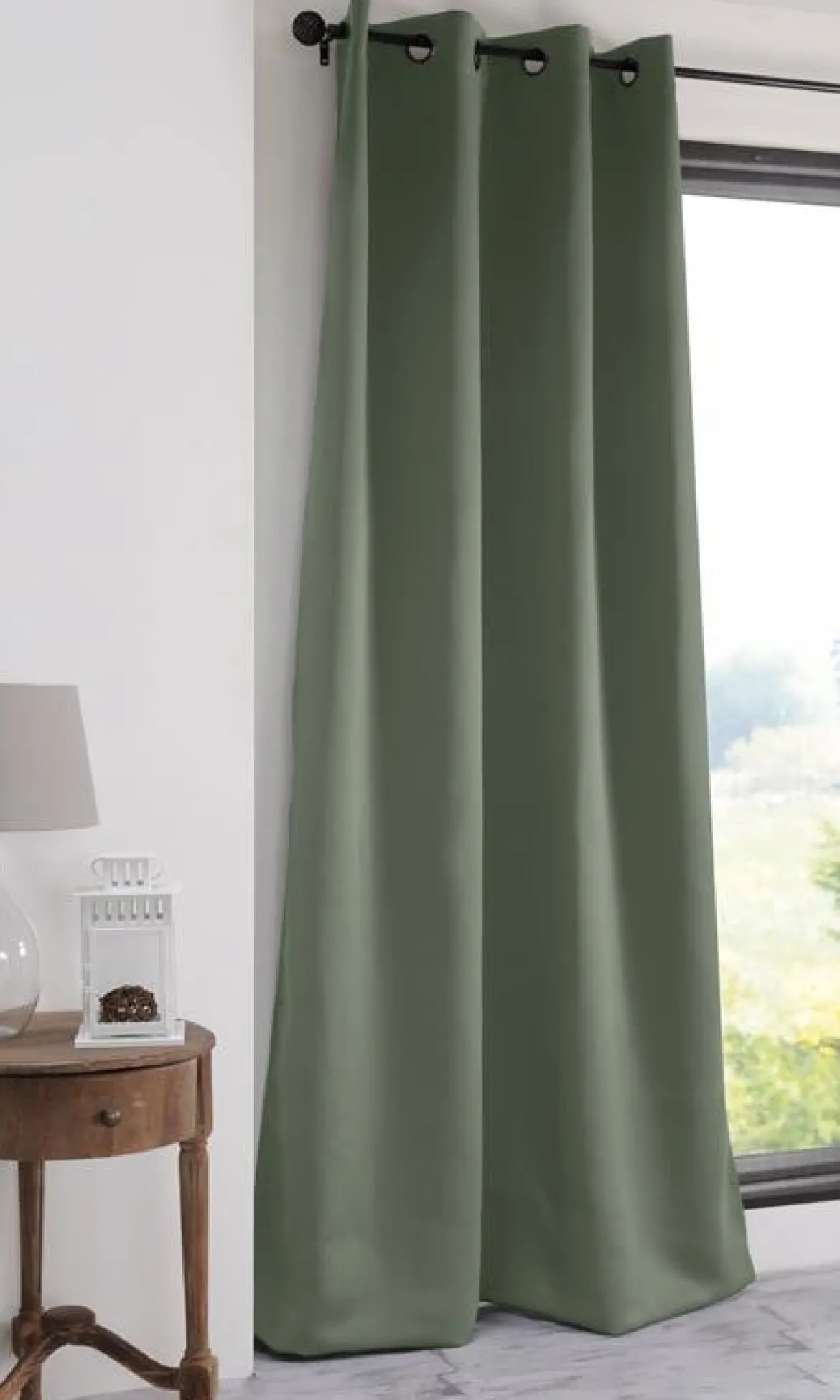 Vorhang Ösenvorhang blickdicht einfarbig khaki grün 135x250cm