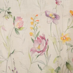 Vorhang Ösenvorhang Leinenlook Blumen Schmetterlinge natur bunt 140x260cm