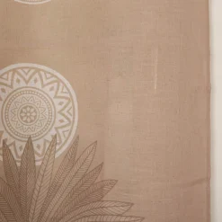 Vorhang Ösenvorhang Leinenstruktur Ornamente Palmenblätter natur weiß 140x260cm