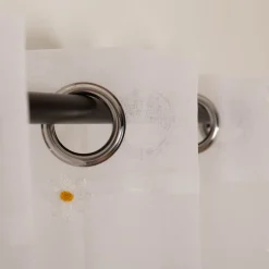 Vorhang Ösenvorhang transparent Blütenstickerei weiß gelb 140x260cm