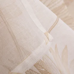 Vorhang Ösenvorhang Voile Ornamente Palmenblätter weiß natur 140x260cm