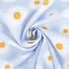 Vorhangstoff Baumwollstoff Popeline Happy Daisy Flower blau 1,40m Breite