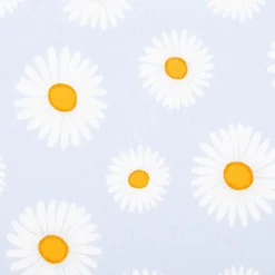 Vorhangstoff Baumwollstoff Popeline Happy Daisy Flower blau 1,40m Breite