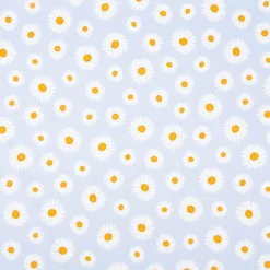 Vorhangstoff Baumwollstoff Popeline Happy Daisy Flower blau 1,40m Breite