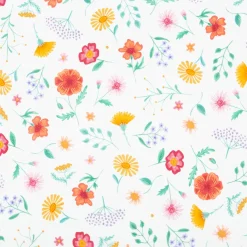 Vorhangstoff Baumwollstoff Popeline Happy Flower Field mint bunt 1,40m Breite