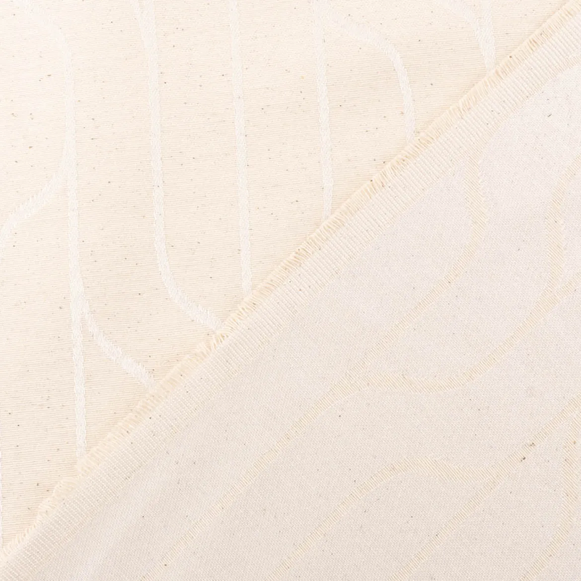 Vorhangstoff Dekostoff Double Face Art Deco Grafikdessin beige 1,35m Breite