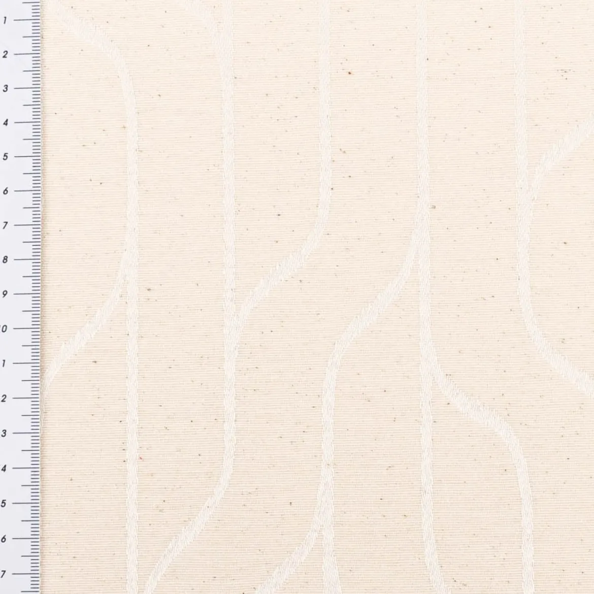 Vorhangstoff Dekostoff Double Face Art Deco Grafikdessin beige 1,35m Breite
