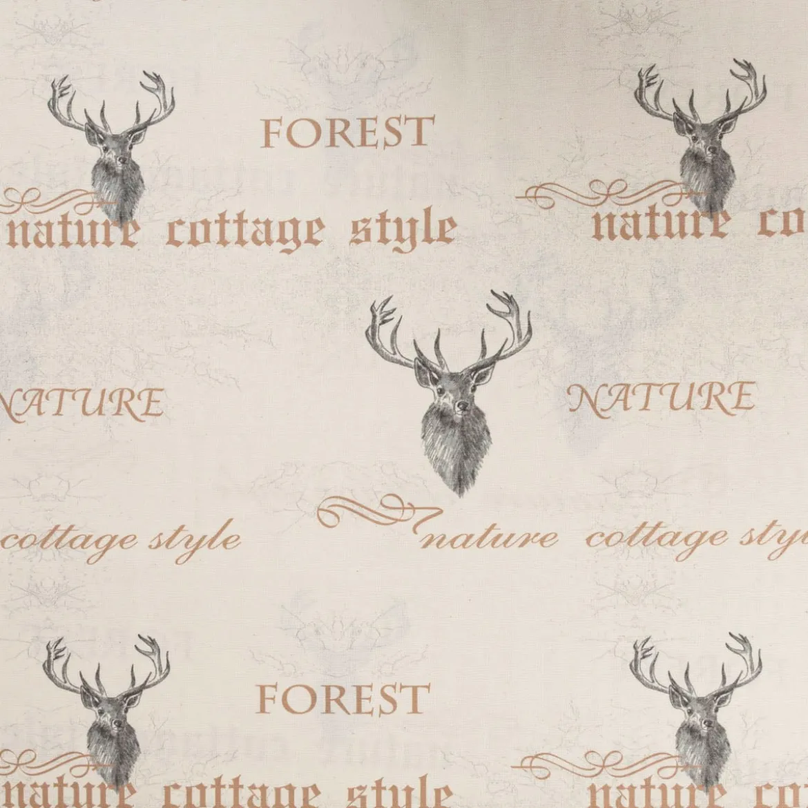Vorhangstoff Dekostoff Forest Hirsch beige grau 160cm Stoffbreite