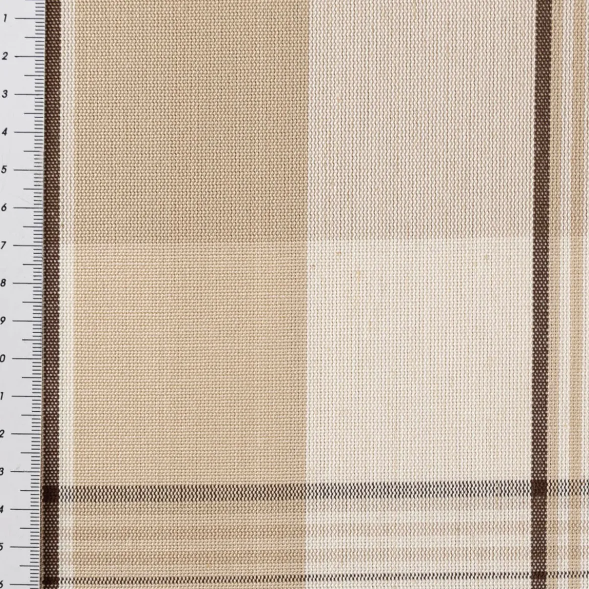 Vorhangstoff Dekostoff Hubertus Karos beige 160cm Stoffbreite