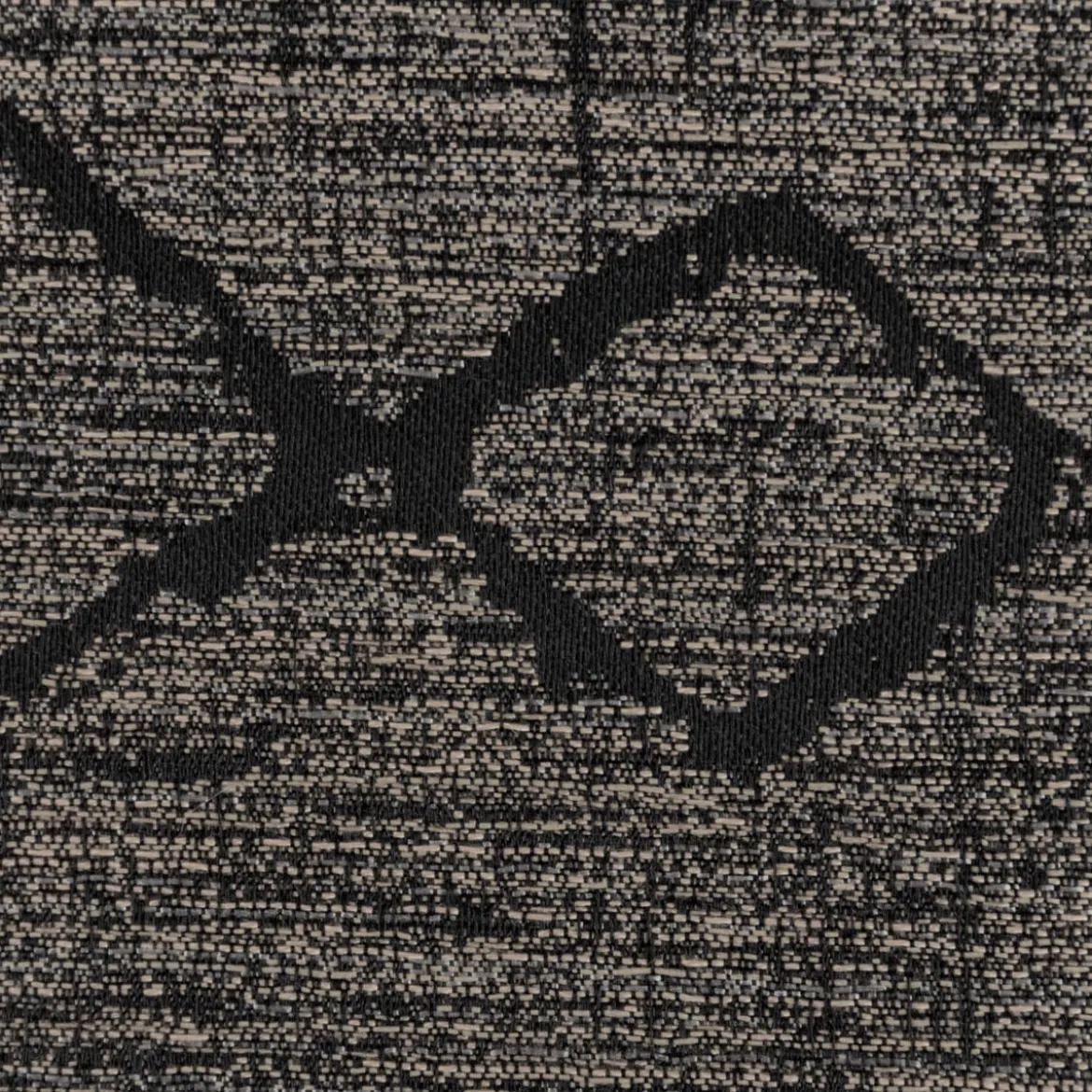 Vorhangstoff Dekostoff Jacquard Novo Hexagon schwarz-grau 154cm Breite