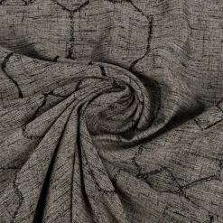 Vorhangstoff Dekostoff Jacquard Novo Hexagon schwarz-grau 154cm Breite
