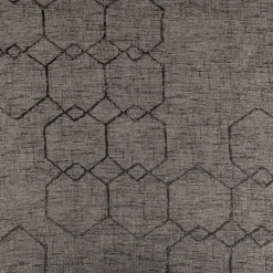 Vorhangstoff Dekostoff Jacquard Novo Hexagon schwarz-grau 154cm Breite