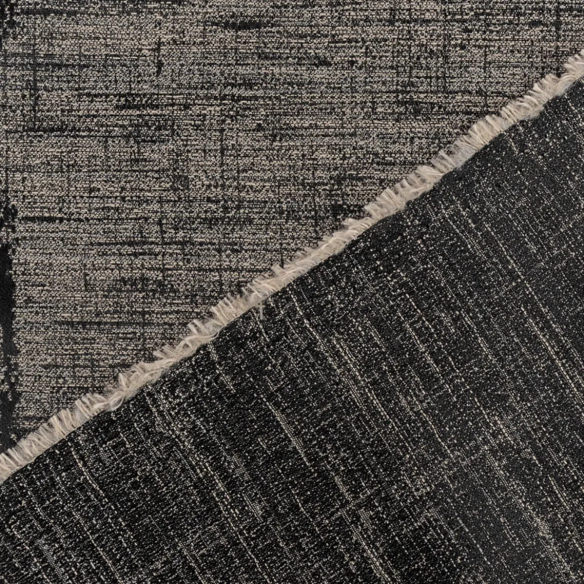 Vorhangstoff Dekostoff Jacquard Novo Hexagon schwarz-grau 154cm Breite