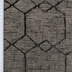 Vorhangstoff Dekostoff Jacquard Novo Hexagon schwarz-grau 154cm Breite