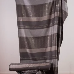 Vorhangstoff Dekostoff Jacquard Art Decó Streifen grau 160cm Breite