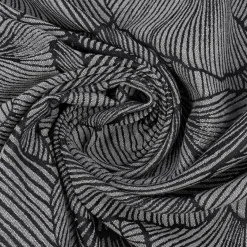 Vorhangstoff Dekostoff Jacquard Ravello Ginkgo Blätter schwarz ecru 135cm Breite