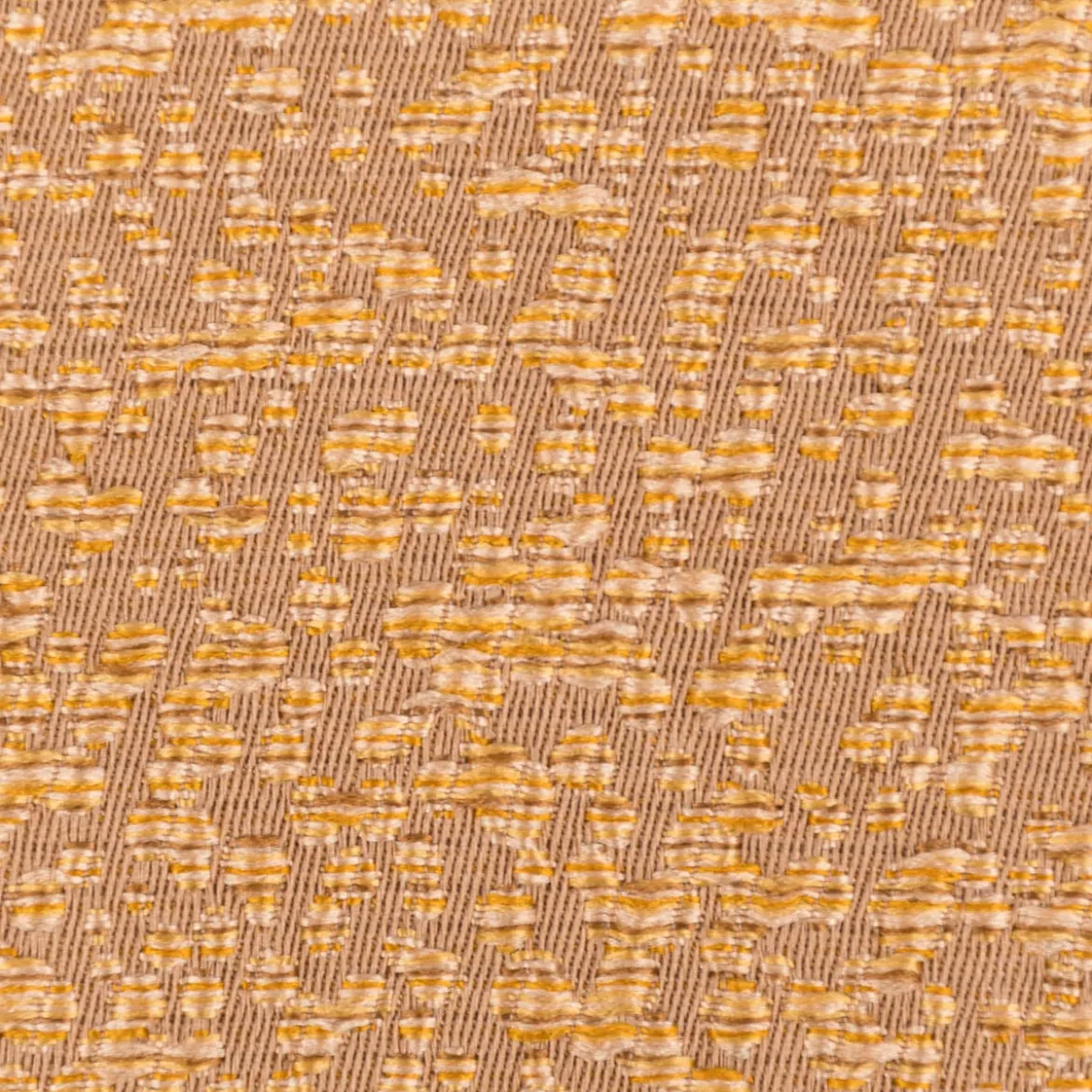 Vorhangstoff Dekostoff Jacquard Credo Noppen ocker goldfarbig 140cm Breite