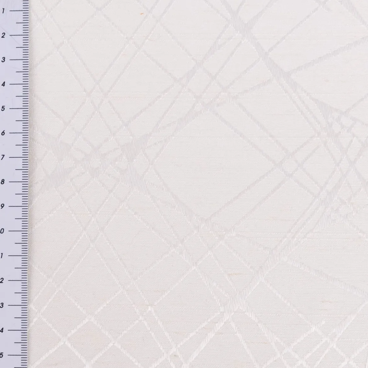 Vorhangstoff Dekostoff Jacquard Bosco blickdickt Grafik Linien wollweiß 154cm Breite