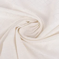 Vorhangstoff Dekostoff Jacquard Bosco blickdickt Grafik Linien wollweiß 154cm Breite