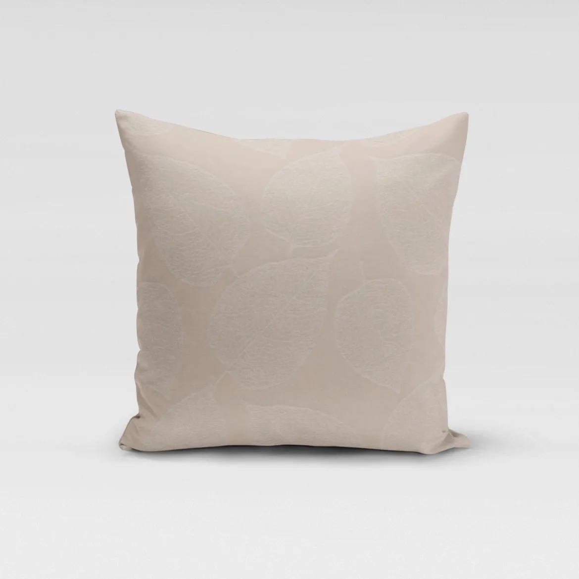 Vorhangstoff Dekostoff Jacquard Leave blickdickt Blätter hell-beige 150cm Breite