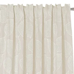 Vorhangstoff Dekostoff Jacquard Leave blickdickt Blätter hell-beige 150cm Breite