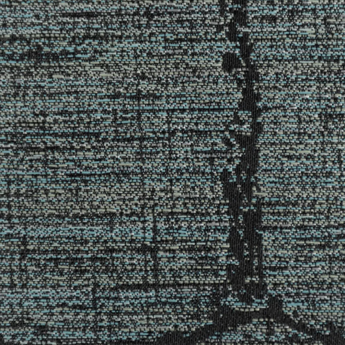 Vorhangstoff Dekostoff Jacquard Novo Hexagon petrol schwarz 154cm Breite
