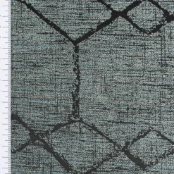 Vorhangstoff Dekostoff Jacquard Novo Hexagon petrol schwarz 154cm Breite