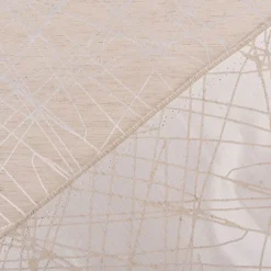 Vorhangstoff Dekostoff Jacquard Bosco blickdickt Grafik Linien beige 154cm Breite