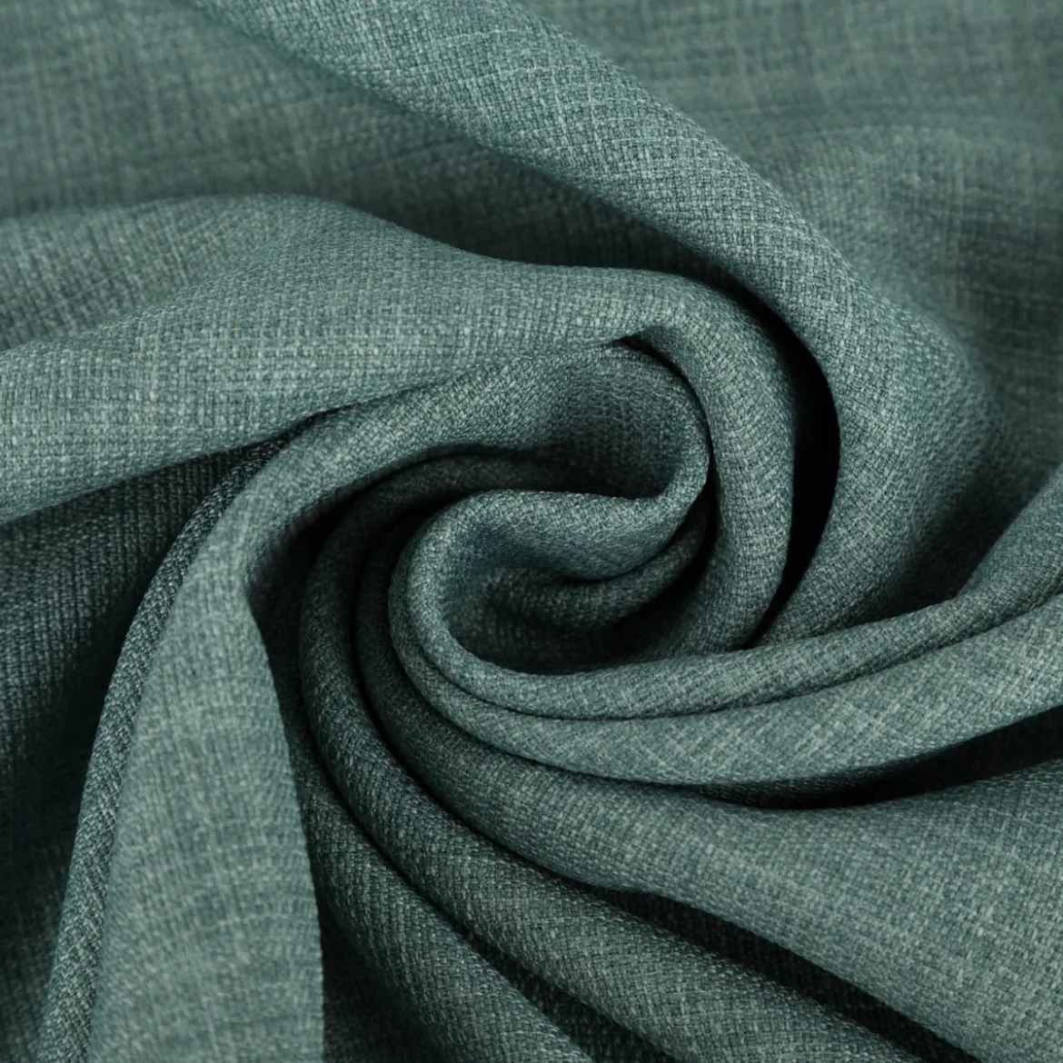 Vorhangstoff Dekostoff Leinenstruktur einfarbig altgrün 1,40m Breite
