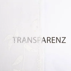 Vorhangstoff Gardinenstoff Blumen Gräser halbtransparent wollweiß schwarz 160cm Stoffbreite