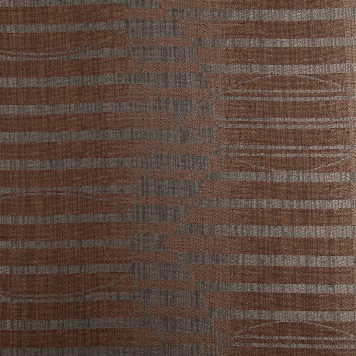 Vorhangstoff Jacquard Stoff Linux Braun und Grau 154cm Breite
