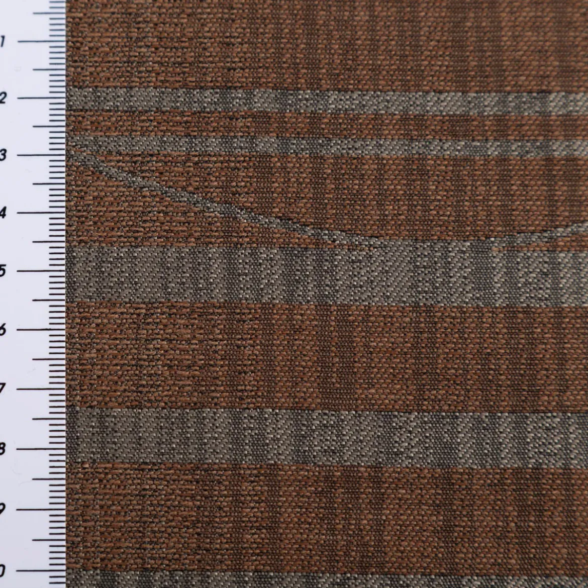 Vorhangstoff Jacquard Stoff Linux Braun und Grau 154cm Breite