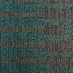 Vorhangstoff Jacquard Stoff Linux Petrol und Grau 154cm Breite