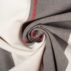 Vorhangstoff Jacquard Stoff Dekostoff Streifen grau ecru rot 165cm Stoffbreite