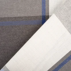Vorhangstoff Jacquard Stoff Dekostoff Streifen grau ecru blau 165cm Stoffbreite