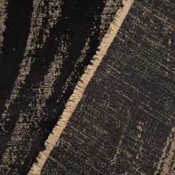 Vorhangstoff Jacquard Tindra Schwarz Gold 154cm Breite