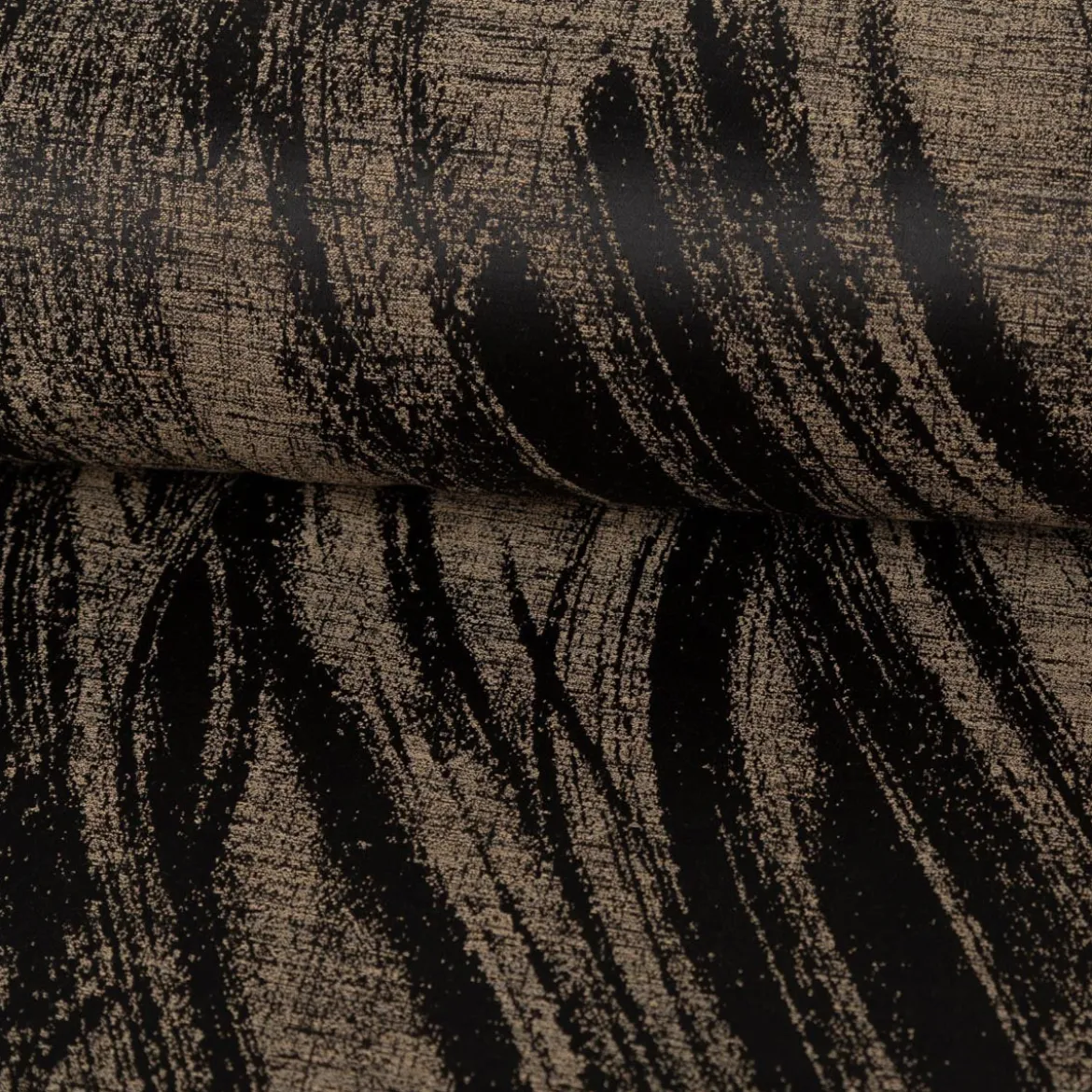 Vorhangstoff Jacquard Tindra Schwarz Gold 154cm Breite