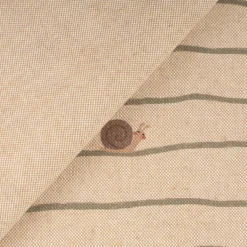 Vorhangstoff Leinenoptik Schnecke Streifen natur grün 1,40m Breite